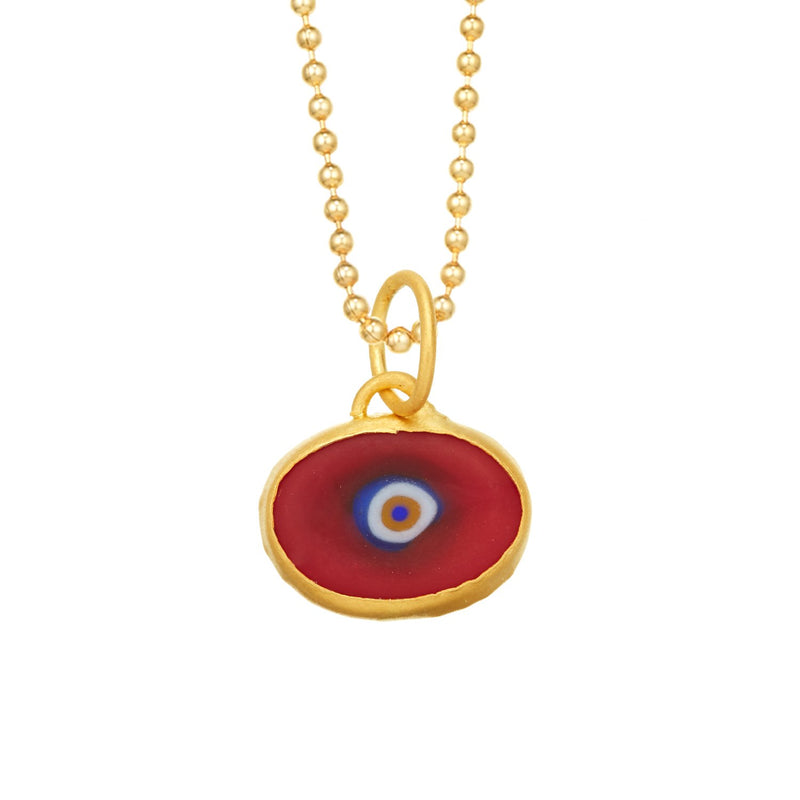 Gold Evil Eye Necklace in 925 Sterling Silver